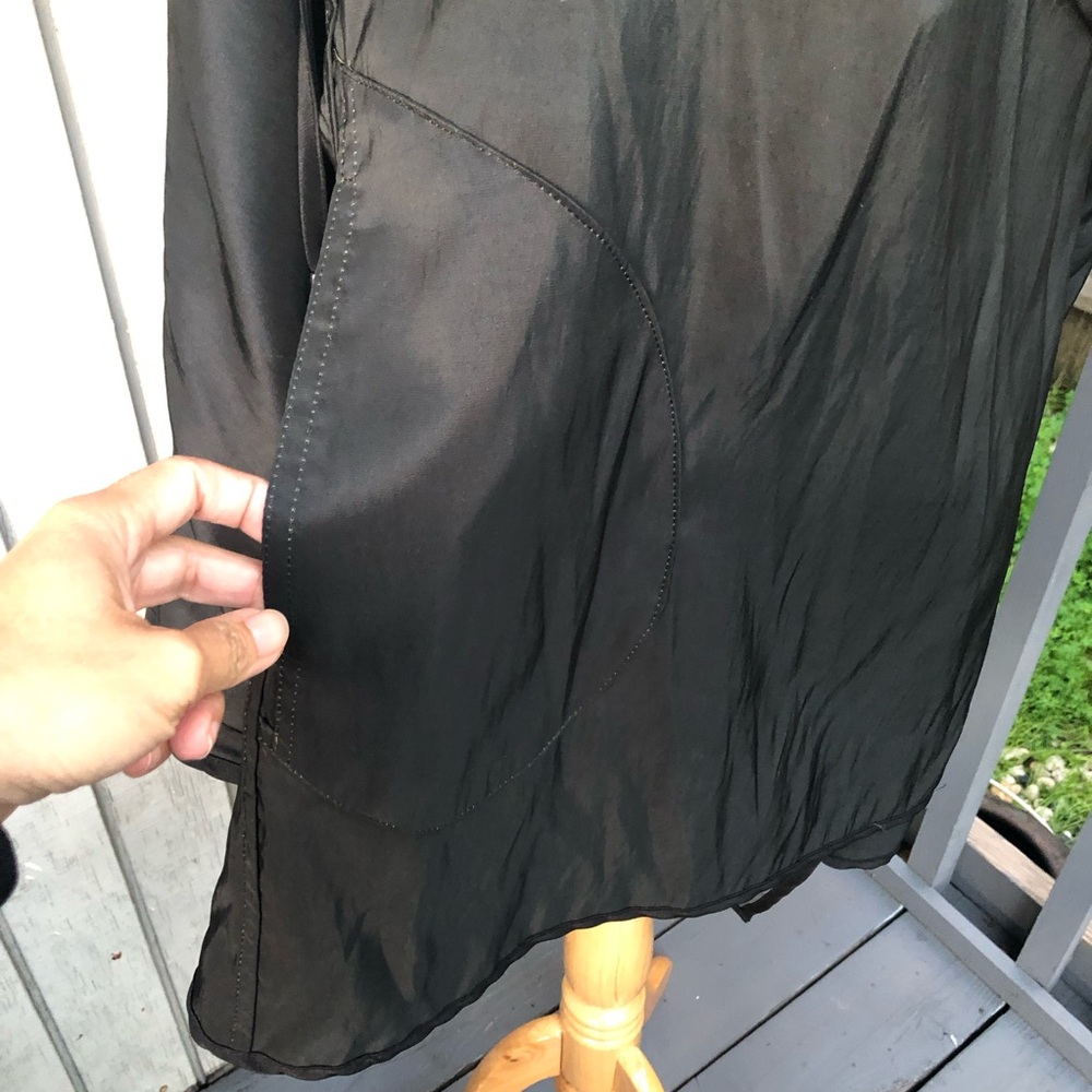 Reversible Black Olive Green Hooded Cape Poncho Windbreaker Jacket One size - Picture 11 of 13